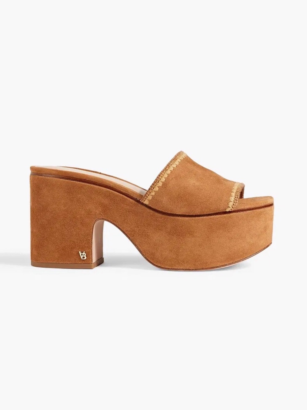 Veronica Beard Dessie tan Suede Platform Sandals chunky heel Sz 10.5
